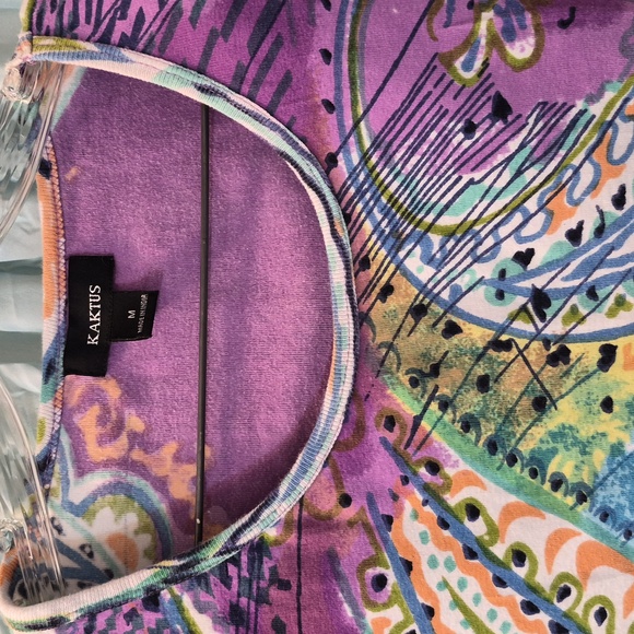 Kaktus Women's  Multicolor Cotton Sleeveless Top Sz M - Picture 4 of 7